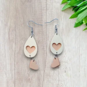 Pendientes CorazonNova perfumables bicapa corazon colgante goma eva acero inoxidable